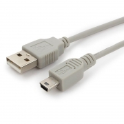Кабель USB 2.0 Am=>mini B - 0.9 м, серый, Cablexpert (CC-USB2-AM5P-3-N)