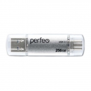256Gb Perfeo C16 Silver USB 3.1 A+C (PF-C16S0256TC)