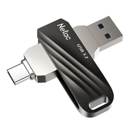 128Gb Netac US11 Dual Black/Silver USB 3.0/Type C (NT03US11C-128G-32BK)