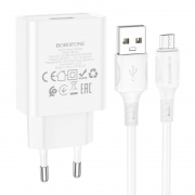   Borofone BA74A, 2.1 USB +  Micro USB, 