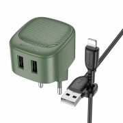   Borofone BAS21A, 2.1 2xUSB +  Lightning, 