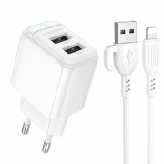   Borofone BAS41A, 2.4 2xUSB +  Lightning, 