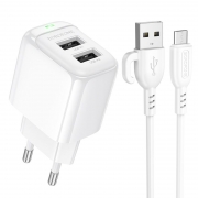   Borofone BAS41A, 2.4 2xUSB +  Micro USB, 