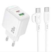   Borofone BAS44A, QC3.0/PD 20W USB A+C +  Type C, 