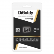 Карта памяти Micro SDHC 8Gb DiGoldy Class 10 без адаптера (DG008GCSDHC10-W/A-AD)