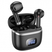 Гарнитура Bluetooth Hoco EQ1 Music guide, TWS, вставная, зарядный кейс, черная