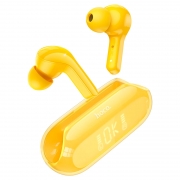 Гарнитура Bluetooth Hoco EW39 Bright, TWS, вставная, зарядный кейс, желтая
