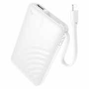 Зарядное устройство Hoco J134, 5000 мА/ч, 2A, USB A + встр. кабель Lightning, белое
