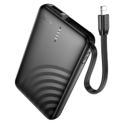 Зарядное устройство Hoco J134, 5000 мА/ч, 2A, USB A + встр. кабель Lightning, черное