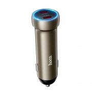 Зарядное автомобильное устройство Hoco Z54B, QC3.0/PD60W, 2xUSB-C, металл, золотистое