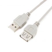 Кабель удлинитель USB 2.0 Am=>Af - 4.5 м, серый, Cablexpert (CC-USB2-AMAF-15-N)