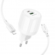   Borofone BA93A, QC3.0/PD 20W USB A+C +  Type C - Lightning, 