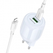   Borofone BA93A, QC3.0/PD 20W USB A+C +  Type C - Lightning, 