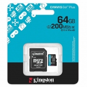   Micro SDXC 64Gb Kingston Canvas Go Plus U3 V30 A2 +  SD (SDCG4/64GB)