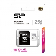   Micro SDXC 256Gb Silicon Power Superior U3 V30 A2 +  SD (SP256GBSTXDA2V20SP)