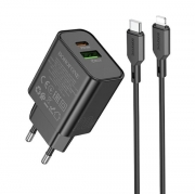   Borofone BA88A, QC3.0/PD 20W USB A+C +  Type C - Lightning, 