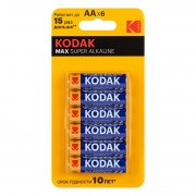  AA Kodak MAX SUPER LR6-4+2BL, Alkaline, 6,  