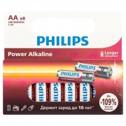  AA Philips Power Alkaline LR6, 8, 