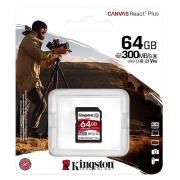   SDXC 64Gb Kingston Canvas React Plus UHS-II U3 V90, 300 /c (SDR2/64GB)