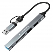 -  USB Gembird FD2-MSD-3, SD/microSD, USB3.1, 2xUSB2.0,  USB/Type C, 