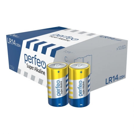 ��������� C Perfeo Super Alkaline LR14/2SH, ��������, 24 ��, �������