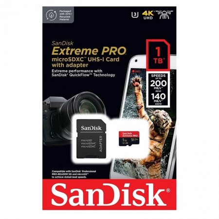 ����� ������ Micro SDXC 1Tb SanDisk Extreme Pro U3 V30 A2 + ������� SD (SDSQXCD-1T00-GN6MA)
