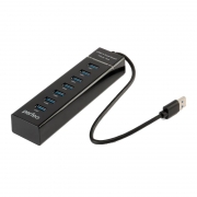 HUB 7-port Perfeo PF-H043, 1xUSB3.0, 6xUSB2.0, ������ 30 ��, ������ (PF_D0795)