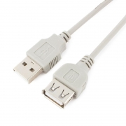 Кабель удлинитель USB 2.0 Am=>Af - 0.75 м, серый, Cablexpert (CC-USB2-AMAF-75CM/300)