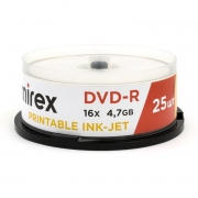  DVD-R Mirex 4,7 Gb 16x Printable, Cake Box, 25 (UL130028A1M)