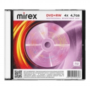 Диск DVD+RW Mirex 4,7 Gb 4x, Slim Case (UL130022A4S)