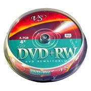 Диск DVD+RW VS 4,7 Gb 4x, Cake Box, 10шт (VSDVDPRWCB1001)
